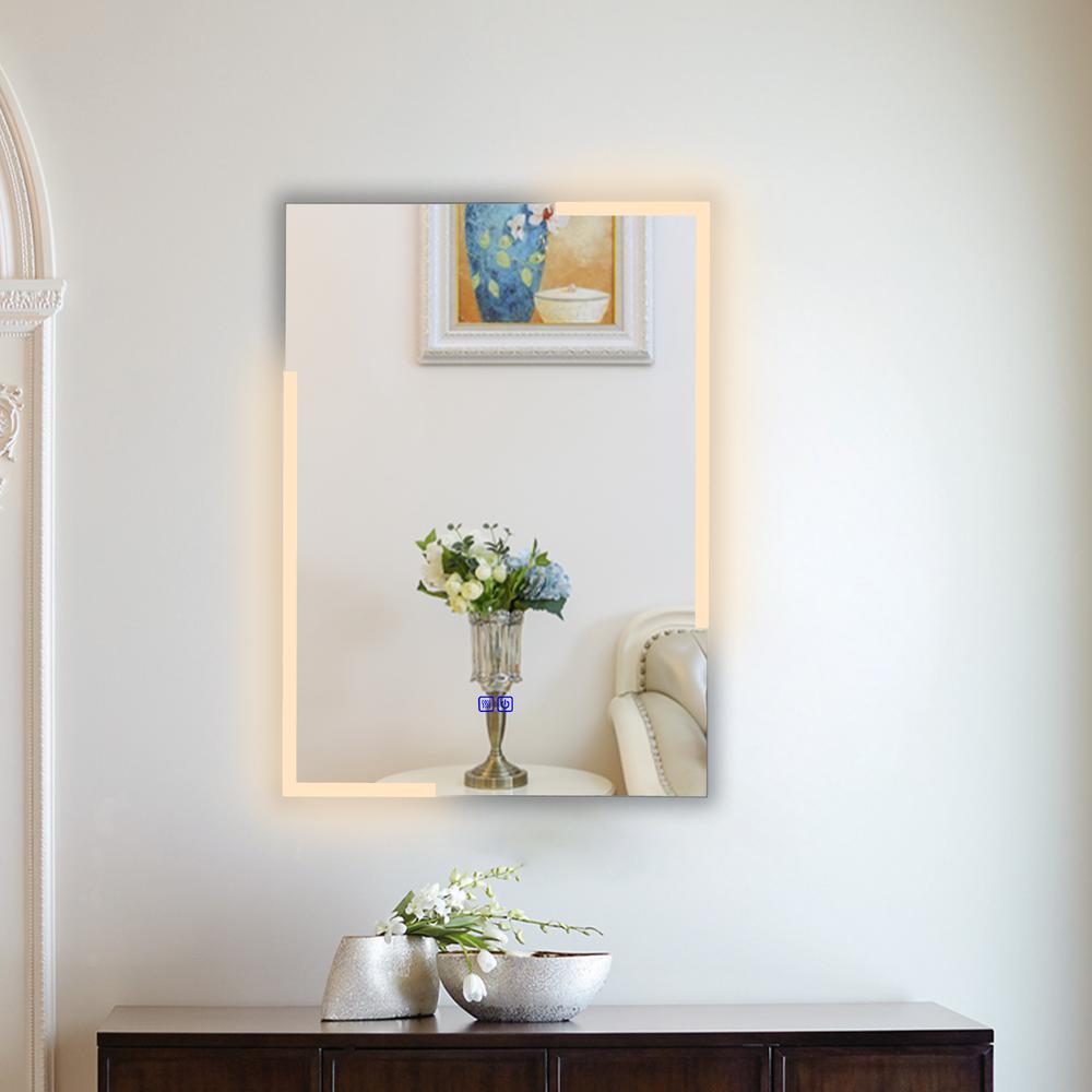 CHLOE Lighting LUMINOSITY Back Lit Rectangular TouchScreen LED Mirror 3 Color Temperatures 3000K-6000K 28" Height. Picture 16