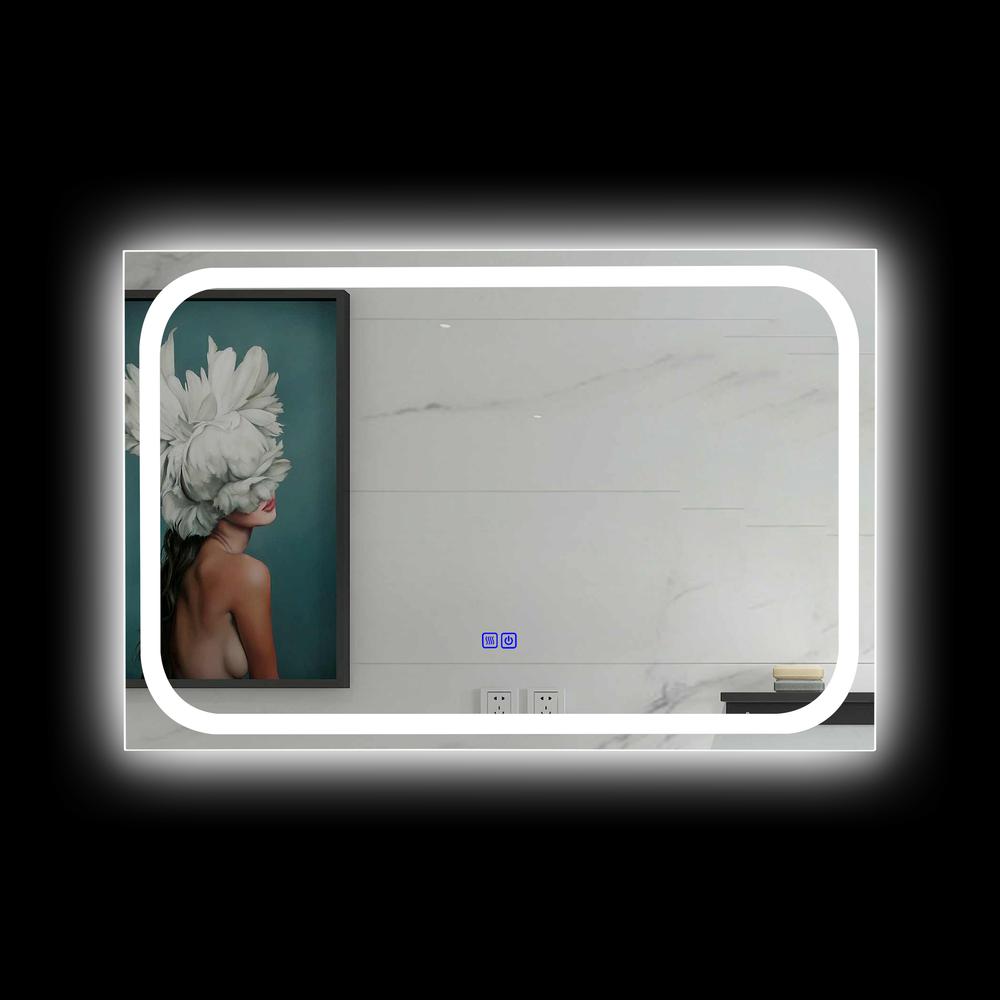 CHLOE Lighting LUMINOSITY Back Lit Rectangular TouchScreen LED Mirror 3 Color Temperatures 3000K-6000K 36" Wide. Picture 5