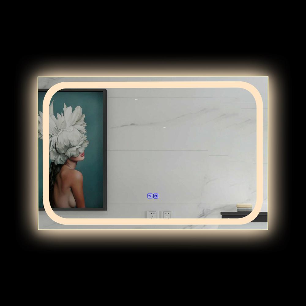 CHLOE Lighting LUMINOSITY Back Lit Rectangular TouchScreen LED Mirror 3 Color Temperatures 3000K-6000K 36" Wide. Picture 6