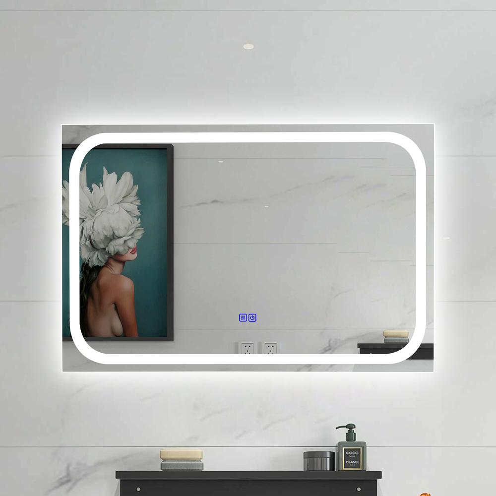 CHLOE Lighting LUMINOSITY Back Lit Rectangular TouchScreen LED Mirror 3 Color Temperatures 3000K-6000K 36" Wide. Picture 12
