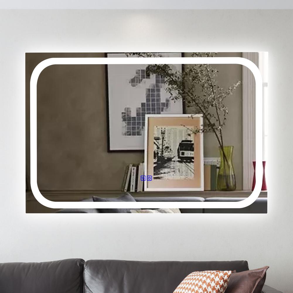 CHLOE Lighting LUMINOSITY Back Lit Rectangular TouchScreen LED Mirror 3 Color Temperatures 3000K-6000K 36" Wide. Picture 14