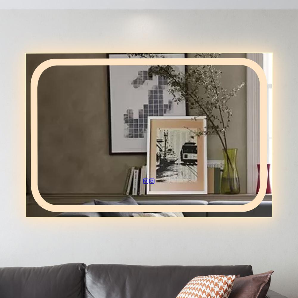 CHLOE Lighting LUMINOSITY Back Lit Rectangular TouchScreen LED Mirror 3 Color Temperatures 3000K-6000K 36" Wide. Picture 15