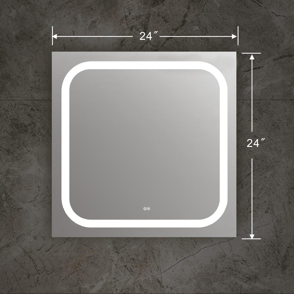 SPECULO Embedded LED Mirror 4000K Warm White 24" Wide. Picture 1