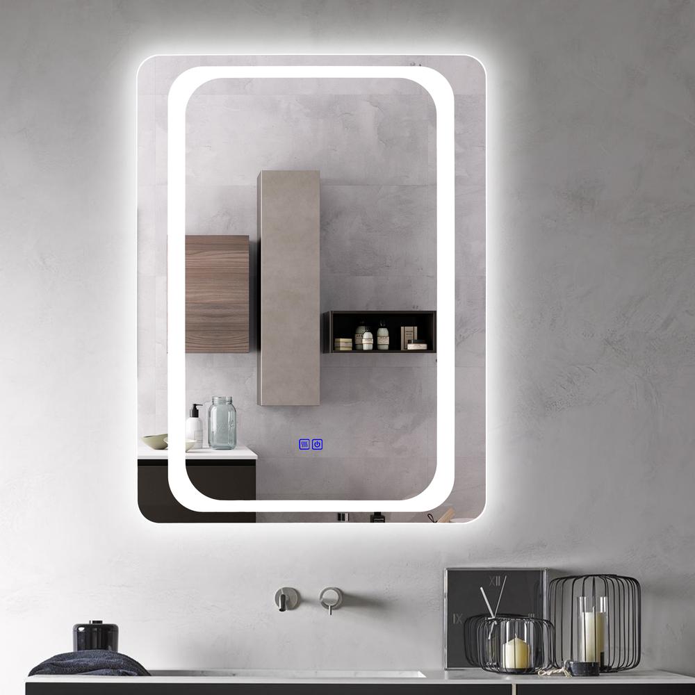 CHLOE Lighting- LUMINOSITY Back Lit Rectangular TouchScreen LED Mirror 3 Color Temperatures 3000K-6000K 32" Height. Picture 13