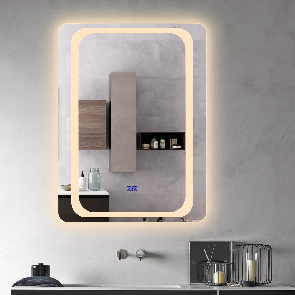 CHLOE Lighting- LUMINOSITY Back Lit Rectangular TouchScreen LED Mirror 3 Color Temperatures 3000K-6000K 32" Height. Picture 14