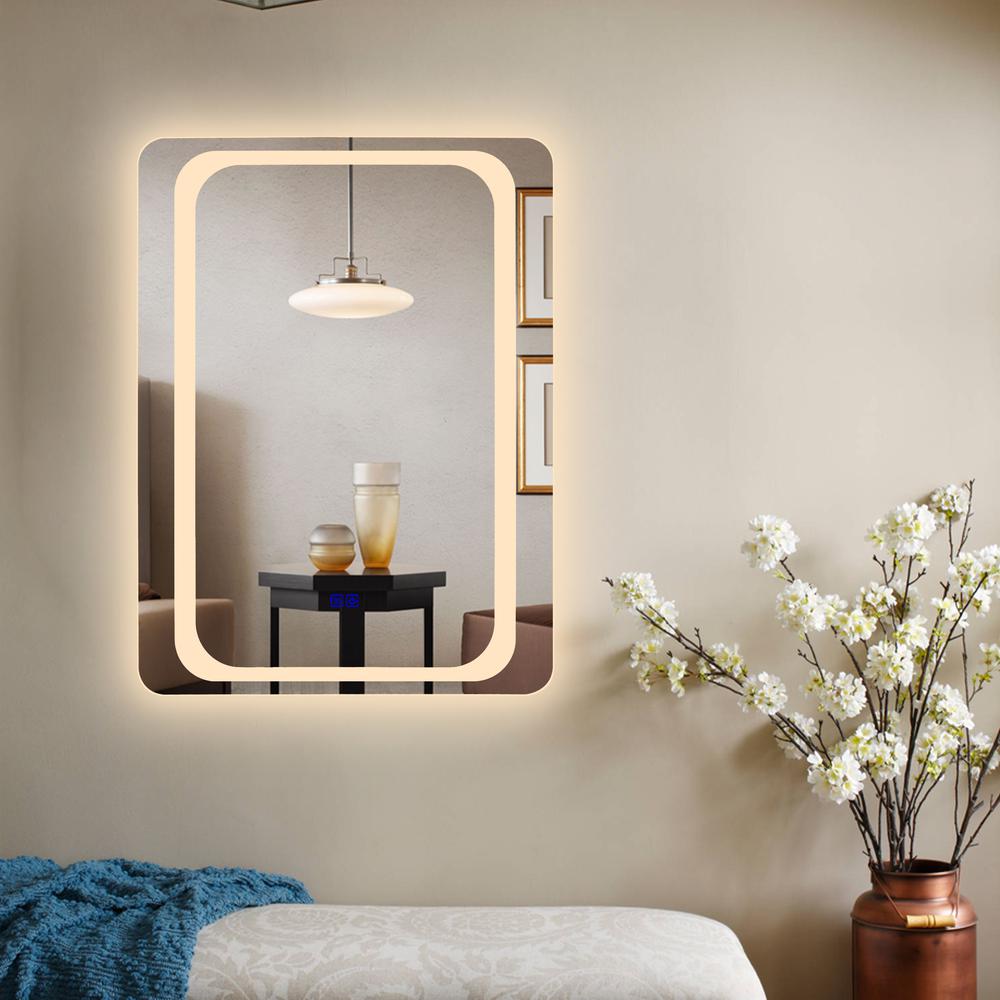 CHLOE Lighting- LUMINOSITY Back Lit Rectangular TouchScreen LED Mirror 3 Color Temperatures 3000K-6000K 32" Height. Picture 16