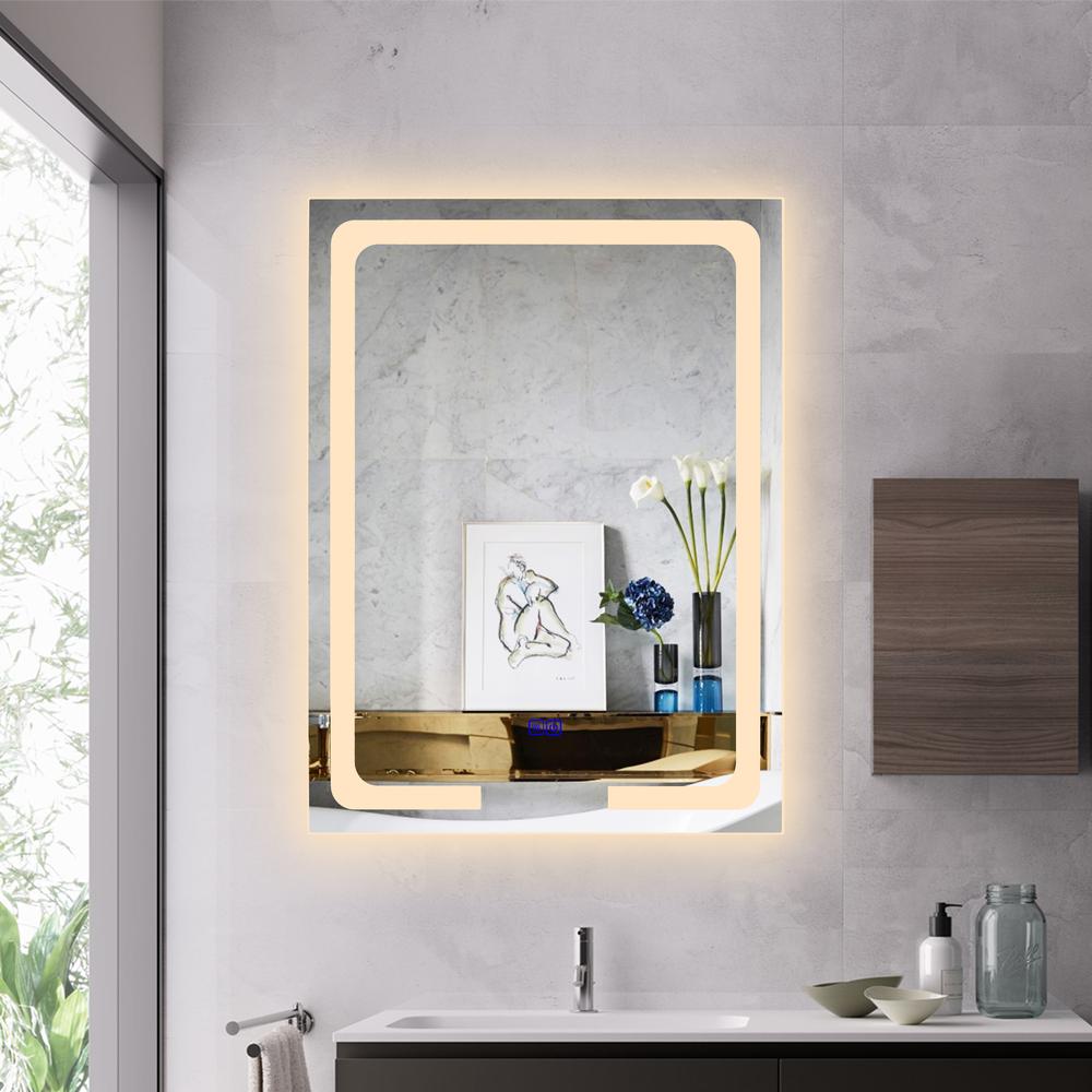 CHLOE Lighting LUMINOSITY- Back Lit Rectangular TouchScreen LED Mirror 3 Color Temperatures 3000K-6000K 32" Height. Picture 14