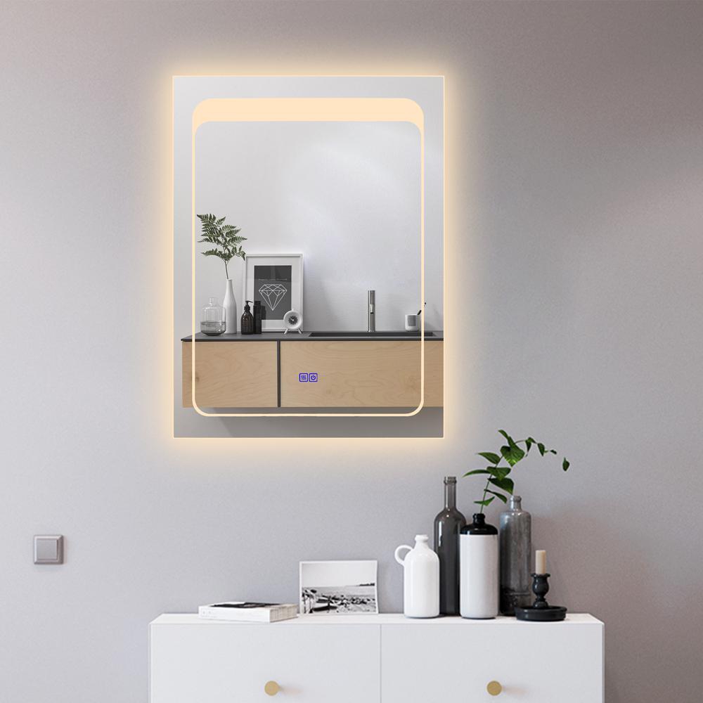 CHLOE Lighting- LUMINOSITY Back Lit Rectangular TouchScreen LED Mirror 3 Color Temperatures- 3000K-6000K 32" Height. Picture 14
