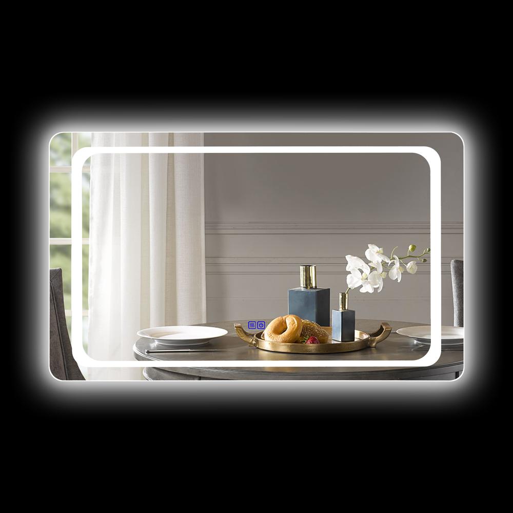 CHLOE Lighting LUMINOSITY Back Lit Rectangular TouchScreen LED Mirror 3 Color Temperatures 3000K-6000K 39" Wide. Picture 6