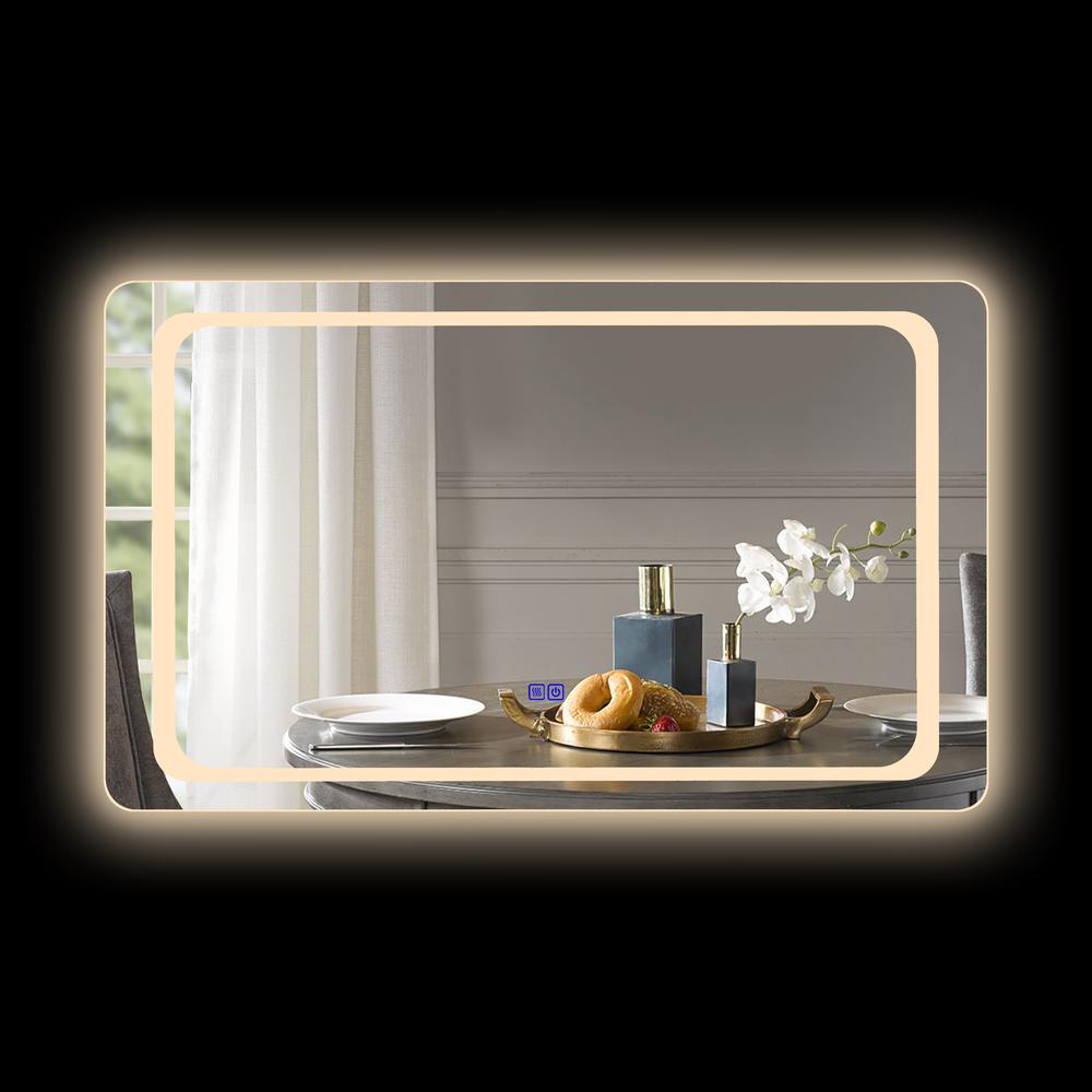 CHLOE Lighting LUMINOSITY Back Lit Rectangular TouchScreen LED Mirror 3 Color Temperatures 3000K-6000K 39" Wide. Picture 7