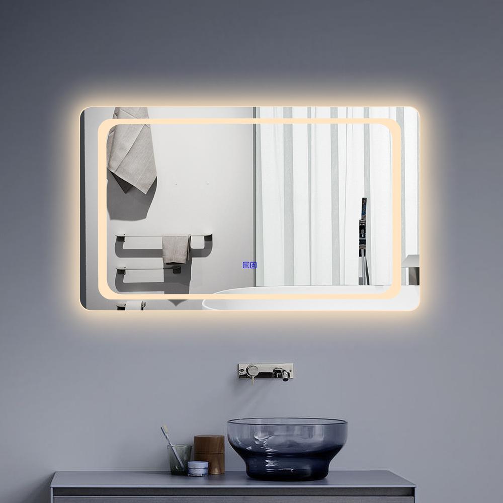 CHLOE Lighting LUMINOSITY Back Lit Rectangular TouchScreen LED Mirror 3 Color Temperatures 3000K-6000K 39" Wide. Picture 14