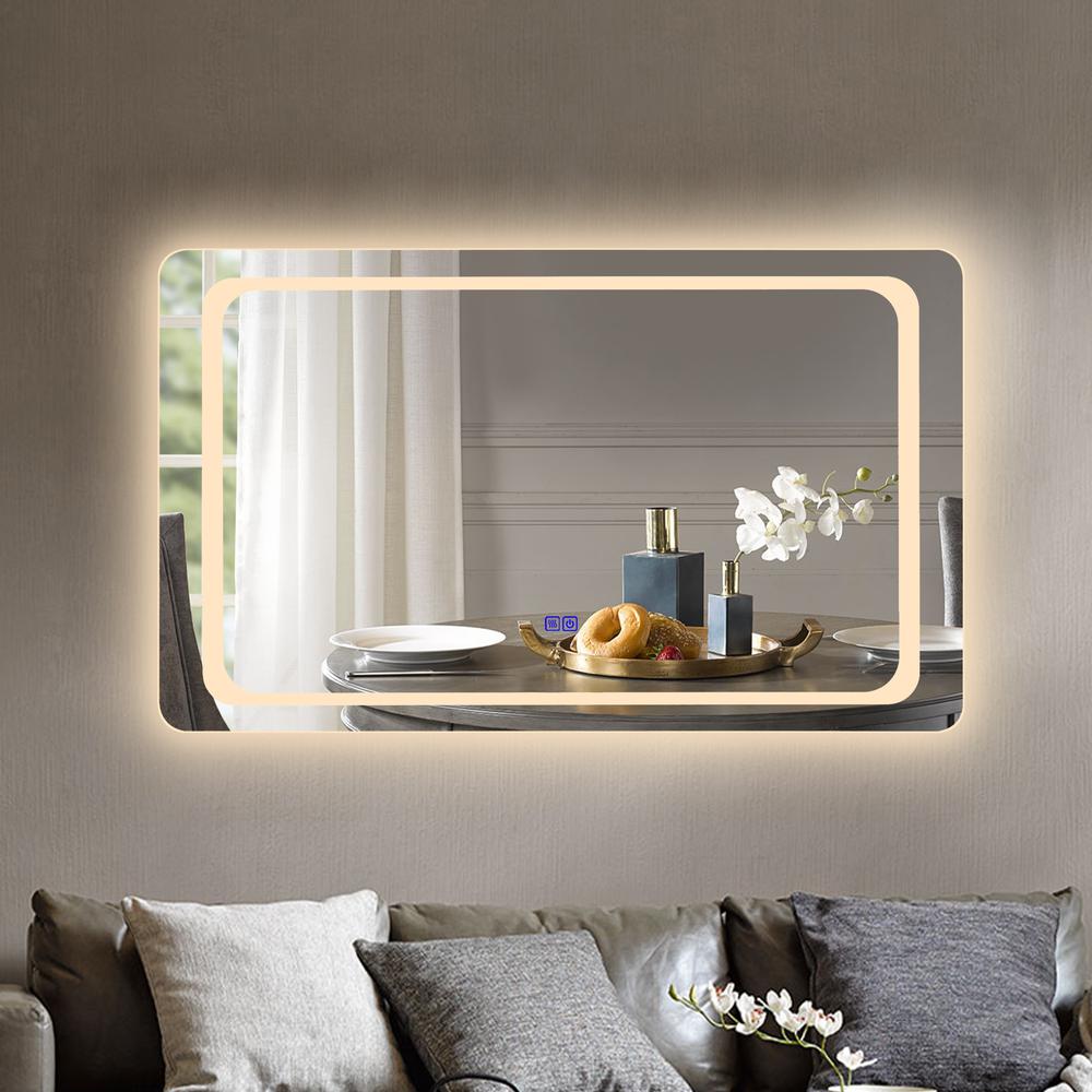 CHLOE Lighting LUMINOSITY Back Lit Rectangular TouchScreen LED Mirror 3 Color Temperatures 3000K-6000K 39" Wide. Picture 16