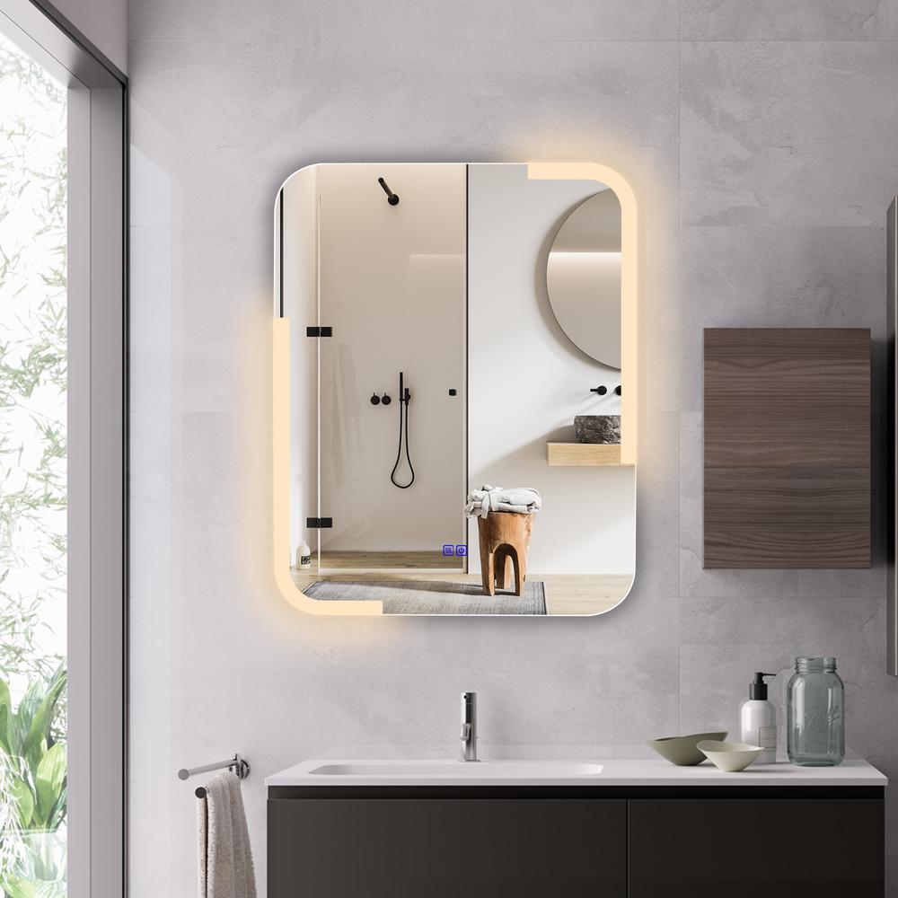 CHLOE Lighting LUMINOSITY Back Lit Rectangular TouchScreen LED Mirror 3 Color Temperatures 3000K-6000K 30" Height. Picture 14