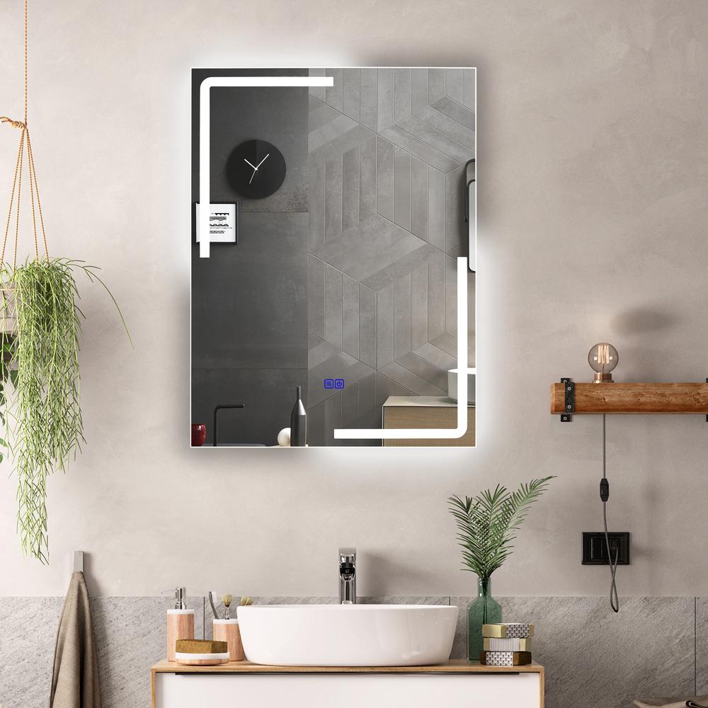 CHLOE Lighting LUMINOSITY Back Lit Rectangular TouchScreen LED Mirror 3 Color Temperatures 3000K-6000K 32" Height. Picture 13