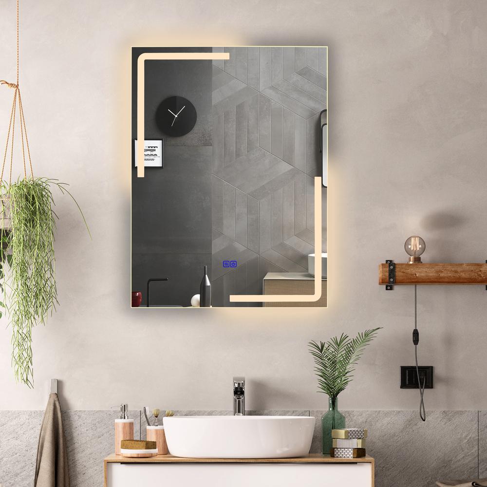 CHLOE Lighting LUMINOSITY Back Lit Rectangular TouchScreen LED Mirror 3 Color Temperatures 3000K-6000K 32" Height. Picture 14