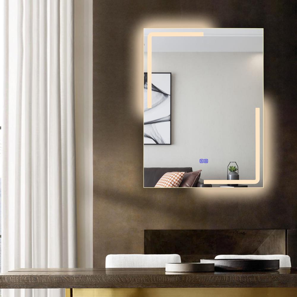 CHLOE Lighting LUMINOSITY Back Lit Rectangular TouchScreen LED Mirror 3 Color Temperatures 3000K-6000K 32" Height. Picture 16