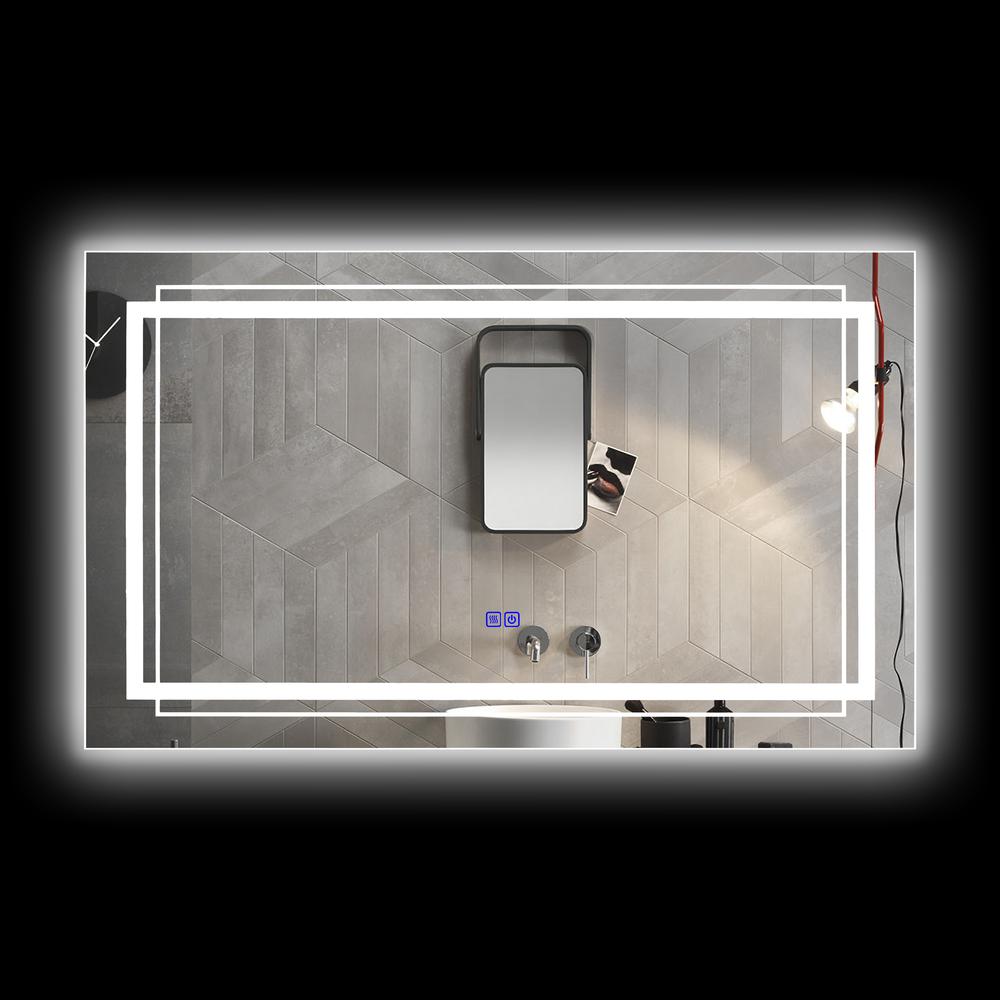CHLOE Lighting LUMINOSITY Back Lit Rectangular TouchScreen LED Mirror 3 Color Temperatures, 3000K-6000K 39" Wide. Picture 6