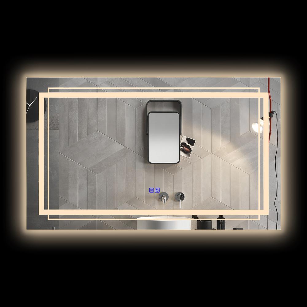 CHLOE Lighting LUMINOSITY Back Lit Rectangular TouchScreen LED Mirror 3 Color Temperatures, 3000K-6000K 39" Wide. Picture 7