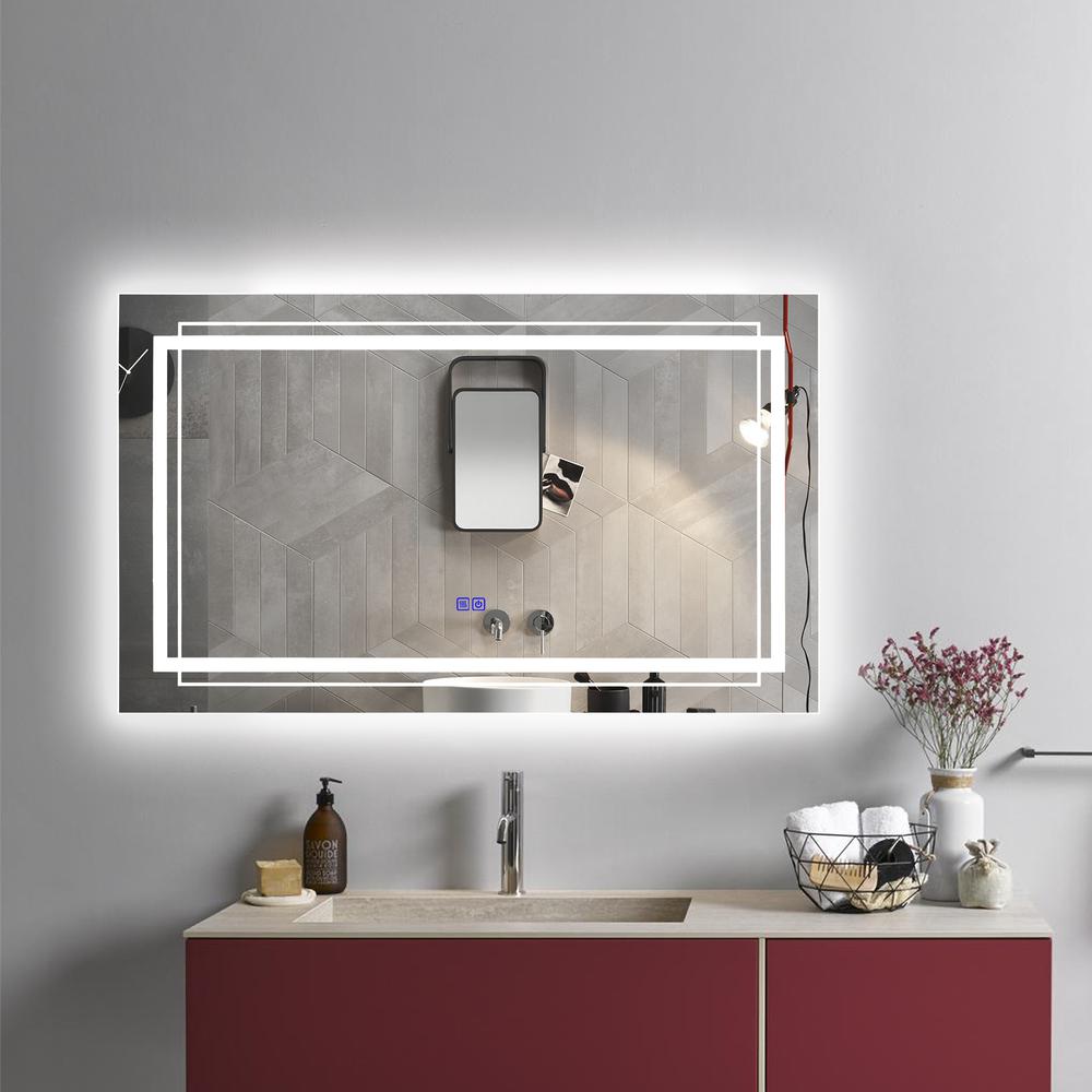 CHLOE Lighting LUMINOSITY Back Lit Rectangular TouchScreen LED Mirror 3 Color Temperatures, 3000K-6000K 39" Wide. Picture 13