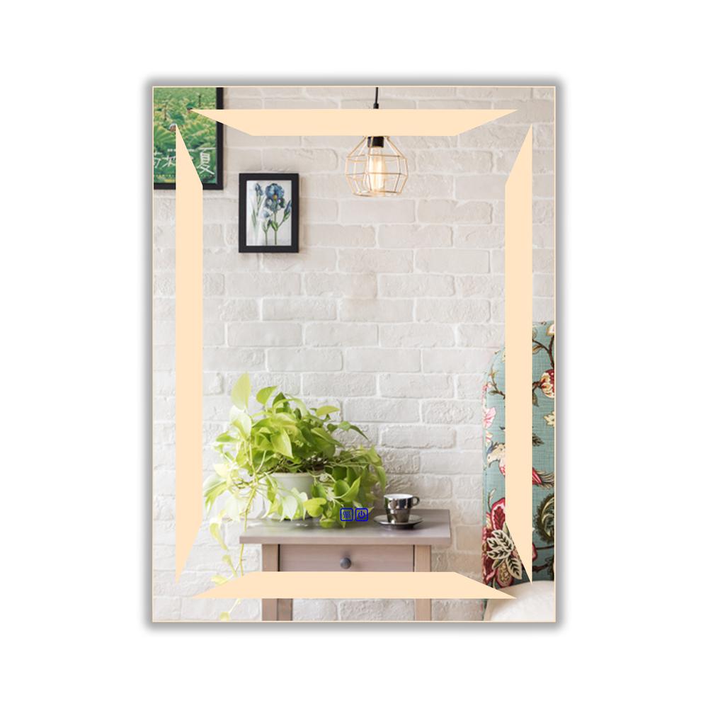 CHLOE Lighting LUMINOSITY Back Lit Rectangular TouchScreen- LED Mirror 3 Color Temperatures 3000K-6000K 32" Height. Picture 5