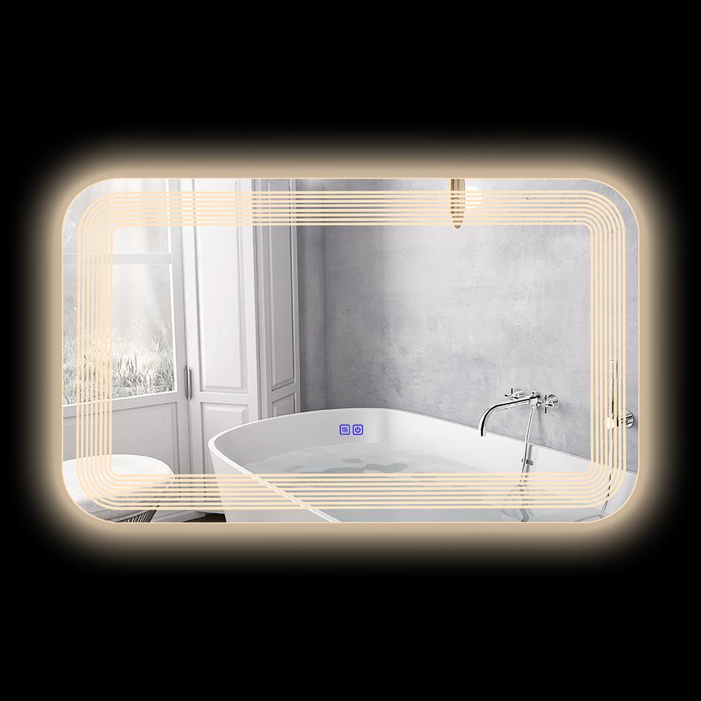 CHLOE Lighting- LUMINOSITY Back Lit Rectangular TouchScreen LED Mirror 3 Color Temperatures 3000K-6000K 39" Wide. Picture 7
