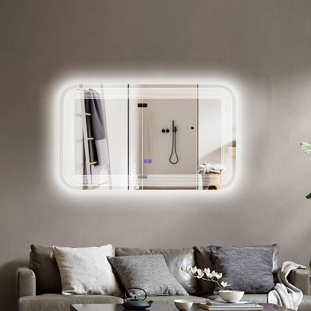 CHLOE Lighting- LUMINOSITY Back Lit Rectangular TouchScreen LED Mirror 3 Color Temperatures 3000K-6000K 39" Wide. Picture 15