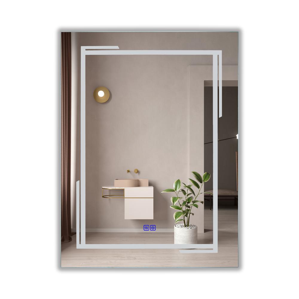 CHLOE Lighting LUMINOSITY, Back Lit Rectangular TouchScreen LED Mirror 3 Color Temperatures 3000K-6000K 32" Height. Picture 4