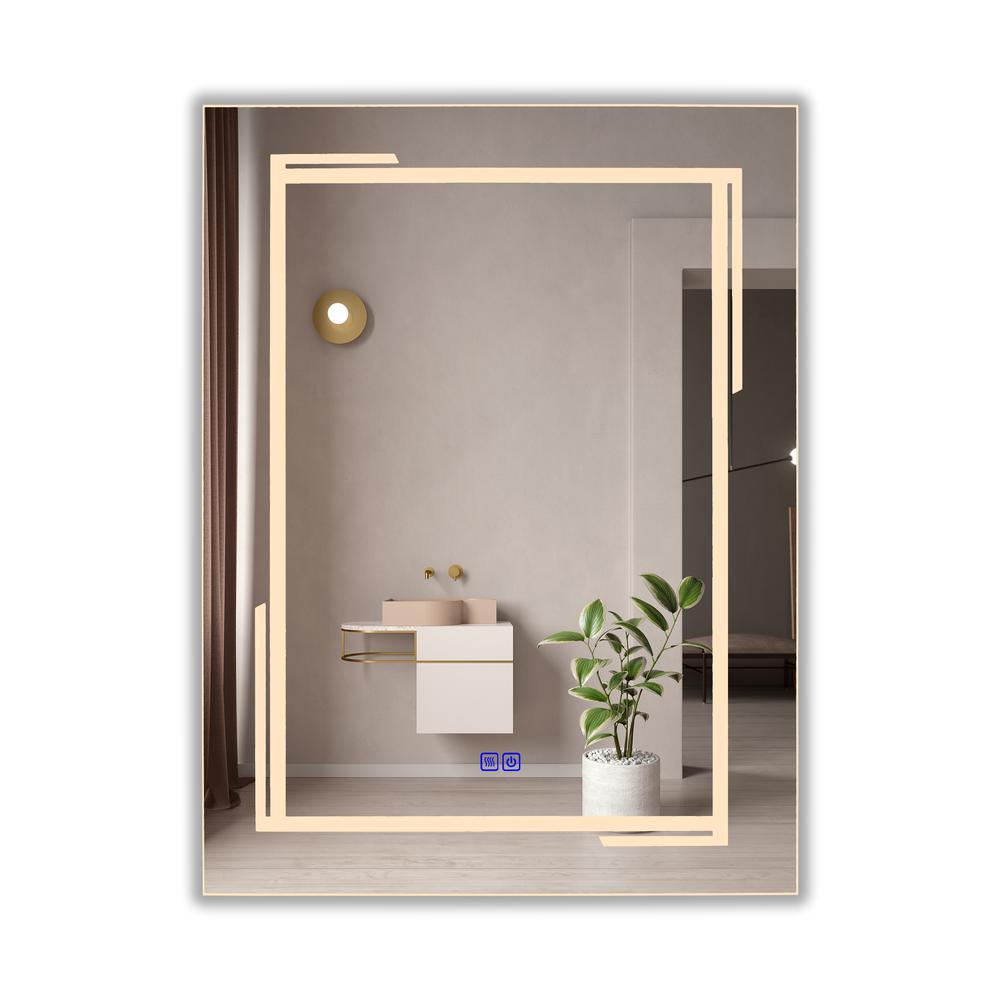 CHLOE Lighting LUMINOSITY, Back Lit Rectangular TouchScreen LED Mirror 3 Color Temperatures 3000K-6000K 32" Height. Picture 5