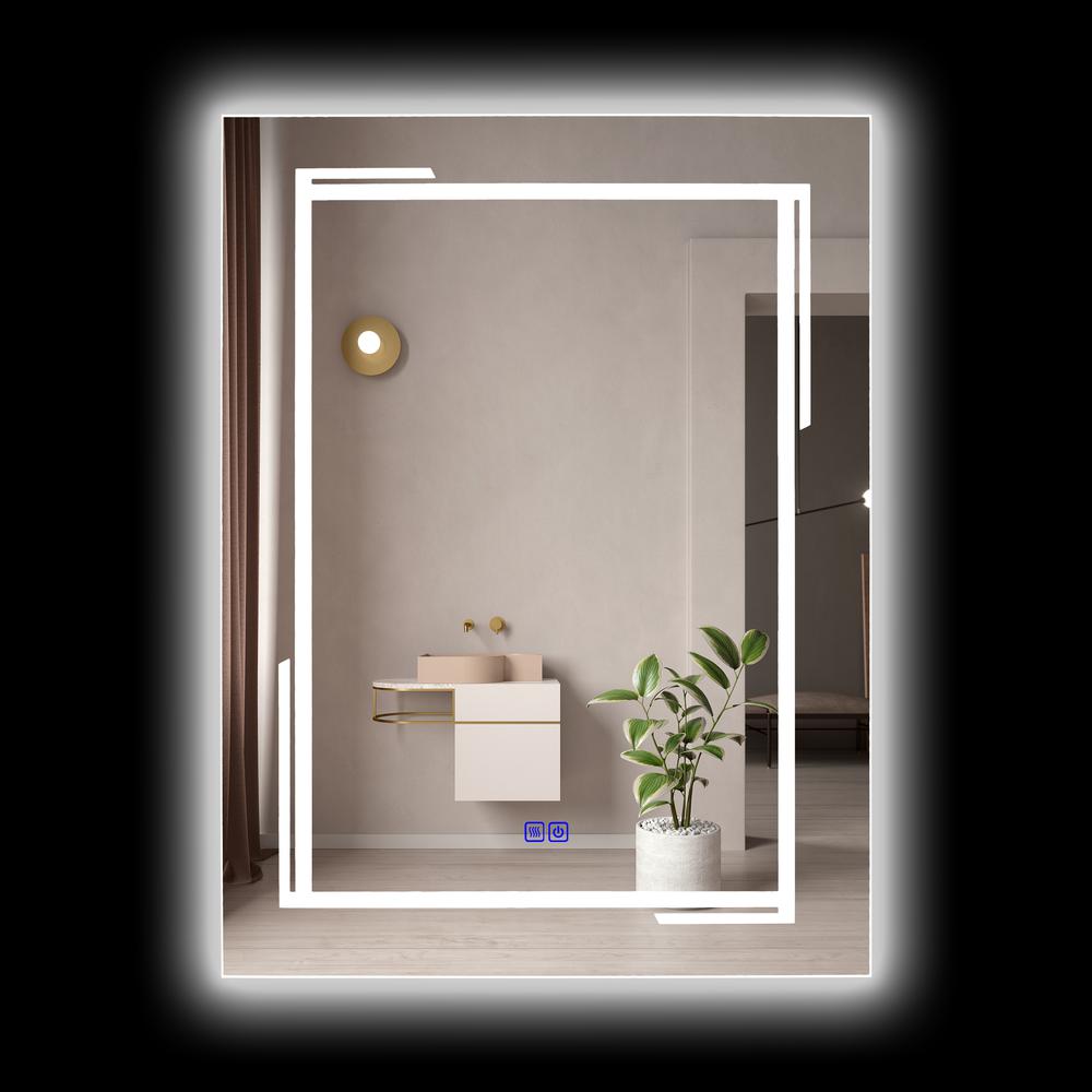 CHLOE Lighting LUMINOSITY, Back Lit Rectangular TouchScreen LED Mirror 3 Color Temperatures 3000K-6000K 32" Height. Picture 6