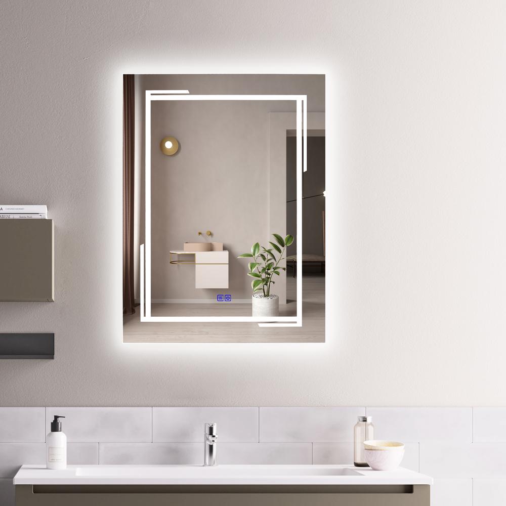 CHLOE Lighting LUMINOSITY, Back Lit Rectangular TouchScreen LED Mirror 3 Color Temperatures 3000K-6000K 32" Height. Picture 13