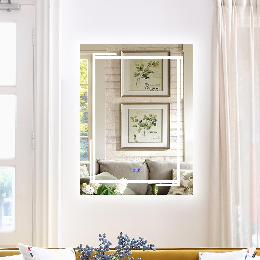 CHLOE Lighting LUMINOSITY, Back Lit Rectangular TouchScreen LED Mirror 3 Color Temperatures 3000K-6000K 32" Height. Picture 15