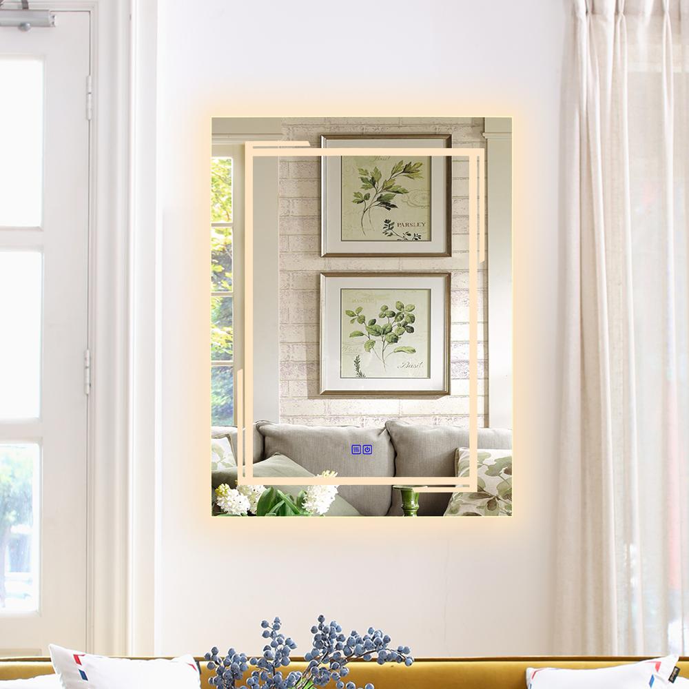 CHLOE Lighting LUMINOSITY, Back Lit Rectangular TouchScreen LED Mirror 3 Color Temperatures 3000K-6000K 32" Height. Picture 16