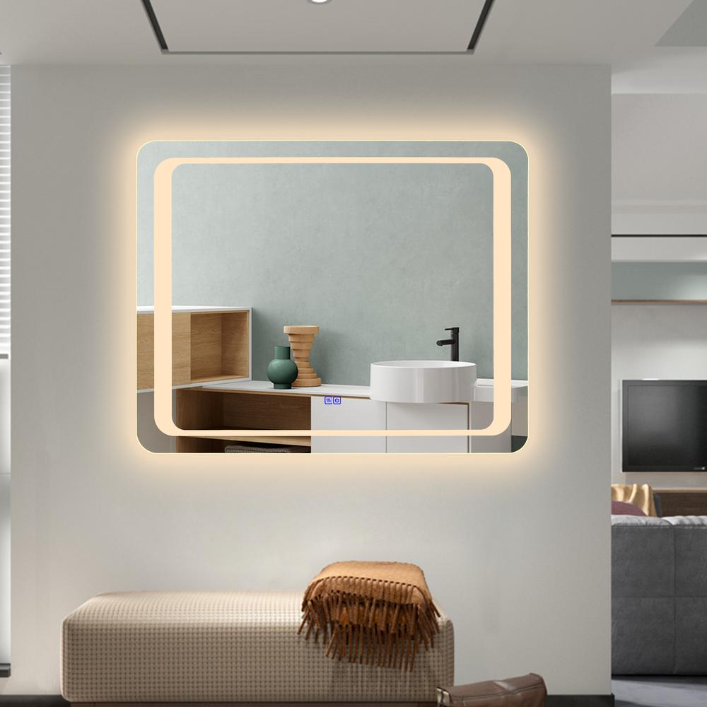 CHLOE Lighting LUMINOSITY Back Lit Rectangular TouchScreen, LED Mirror 3 Color Temperatures 3000K-6000K 39" Wide. Picture 14