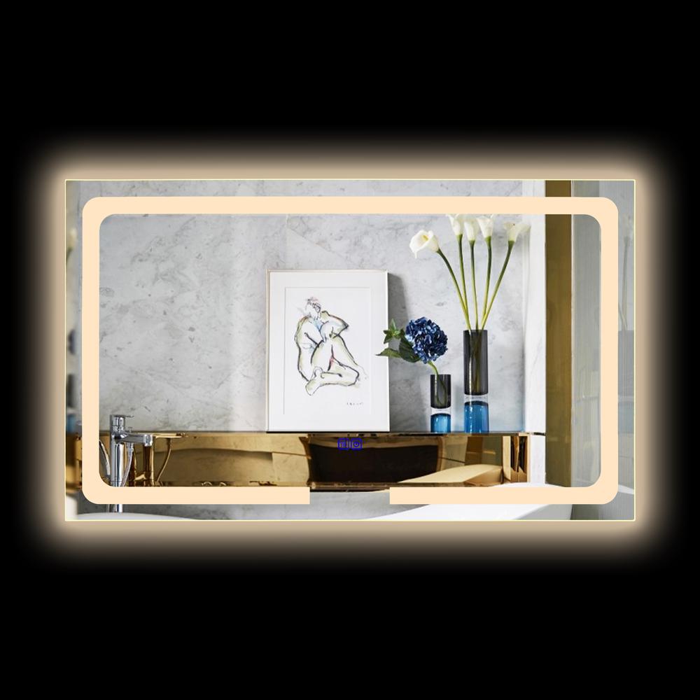 CHLOE Lighting LUMINOSITY- Back Lit Rectangular TouchScreen LED Mirror 3 Color Temperatures 3000K-6000K 39" Wide. Picture 7