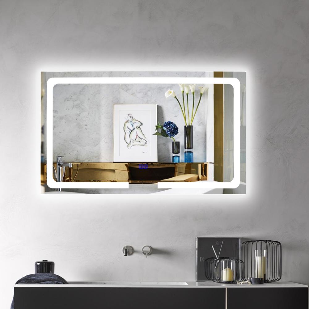 CHLOE Lighting LUMINOSITY- Back Lit Rectangular TouchScreen LED Mirror 3 Color Temperatures 3000K-6000K 39" Wide. Picture 13