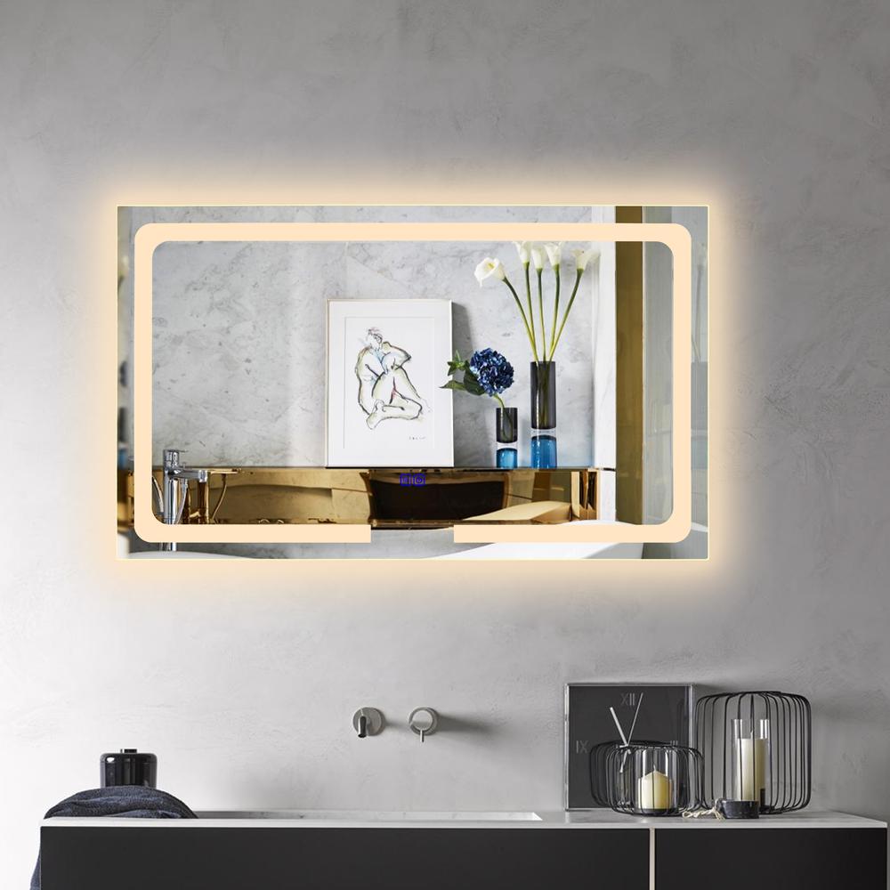 CHLOE Lighting LUMINOSITY- Back Lit Rectangular TouchScreen LED Mirror 3 Color Temperatures 3000K-6000K 39" Wide. Picture 14