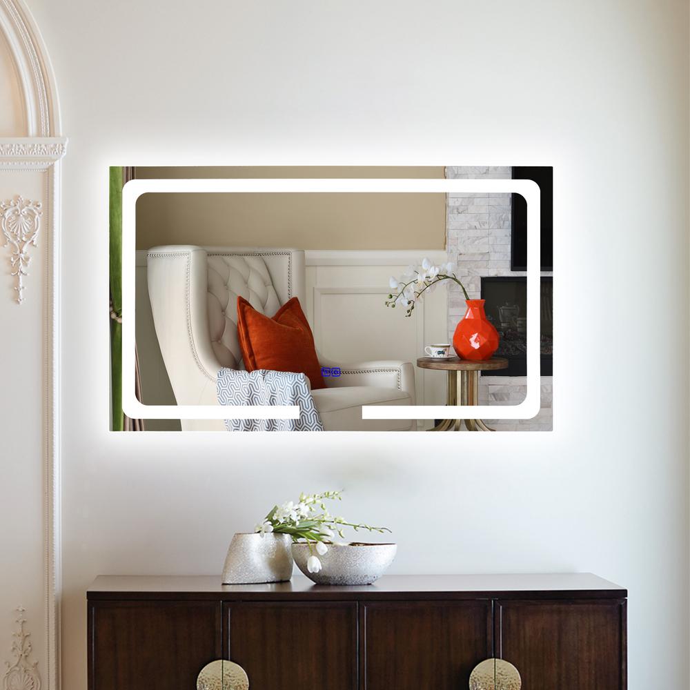 CHLOE Lighting LUMINOSITY- Back Lit Rectangular TouchScreen LED Mirror 3 Color Temperatures 3000K-6000K 39" Wide. Picture 15