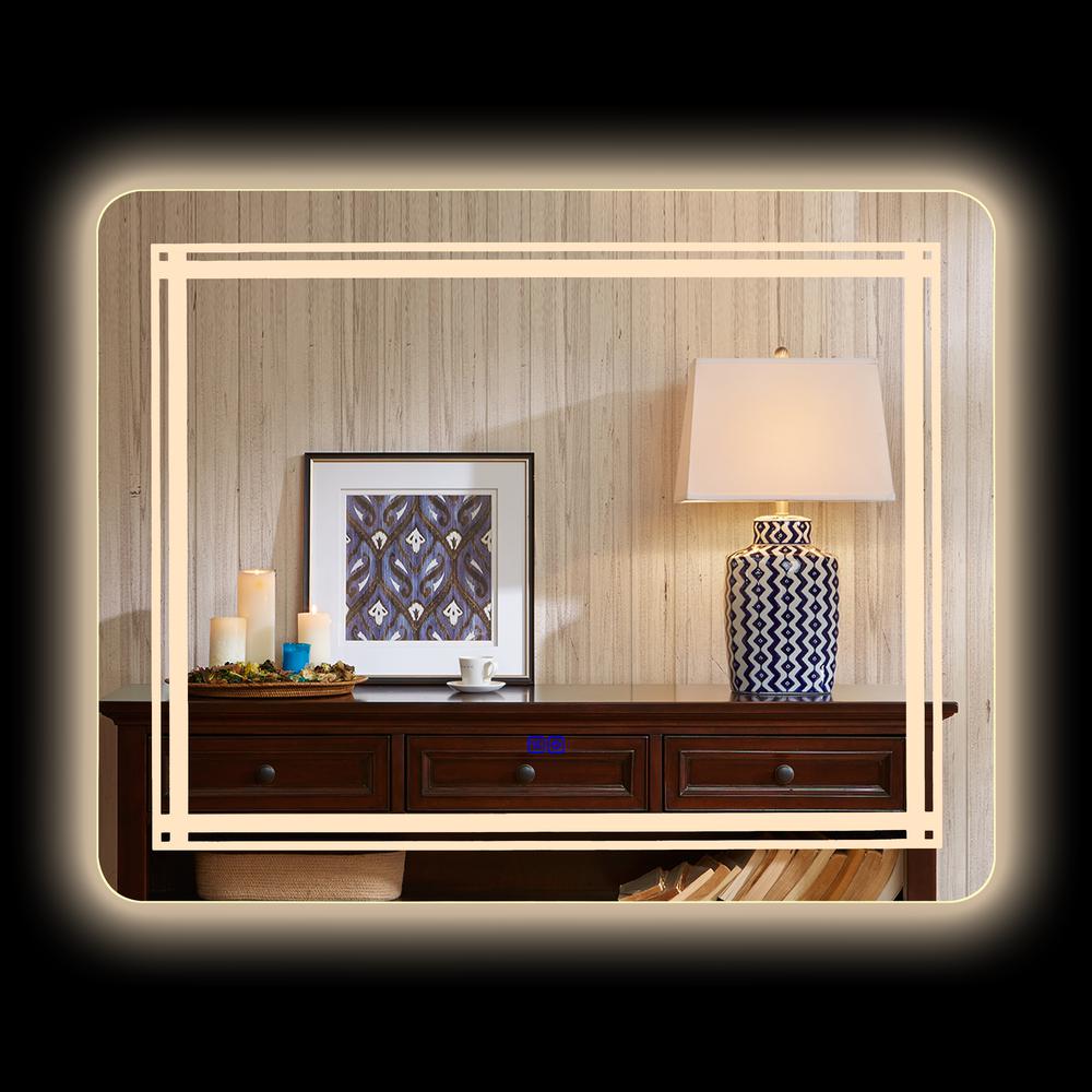 CHLOE Lighting, LUMINOSITY Back Lit Rectangular TouchScreen LED Mirror 3 Color Temperatures 3000K-6000K 39" Wide. Picture 7