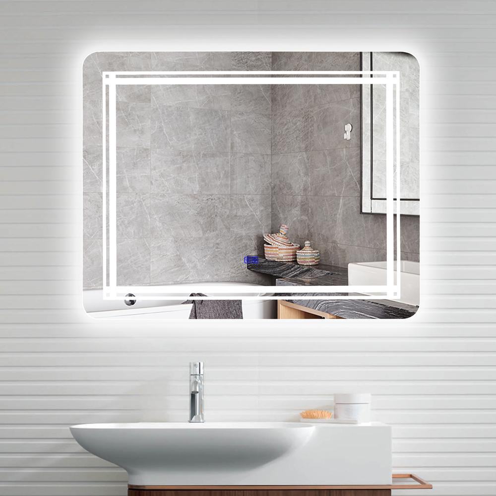 CHLOE Lighting, LUMINOSITY Back Lit Rectangular TouchScreen LED Mirror 3 Color Temperatures 3000K-6000K 39" Wide. Picture 13