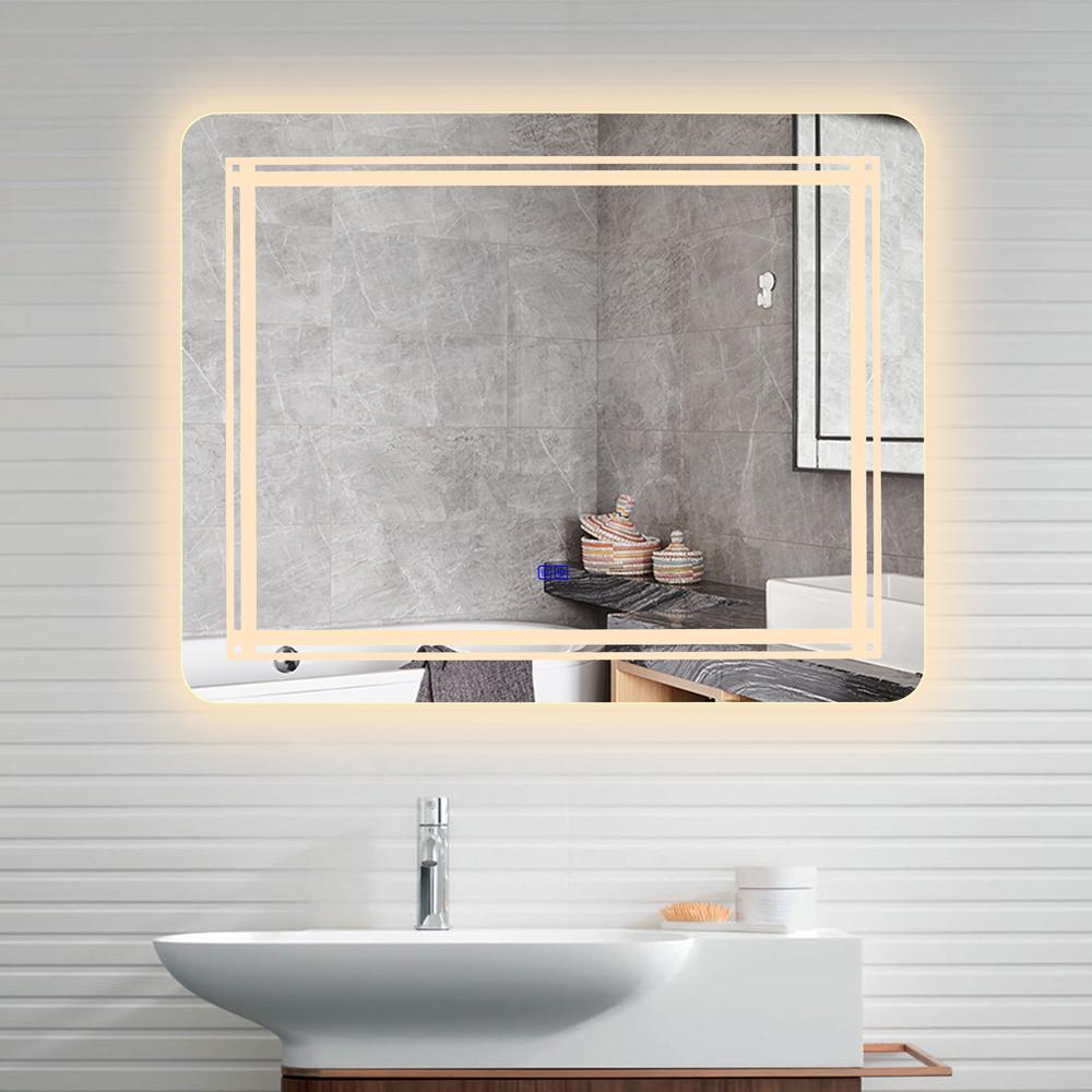 CHLOE Lighting, LUMINOSITY Back Lit Rectangular TouchScreen LED Mirror 3 Color Temperatures 3000K-6000K 39" Wide. Picture 14