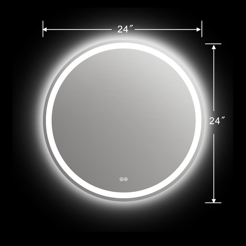 SPECULO Back Lit LED Mirror 6000K Daylight White 24" Wide. Picture 1