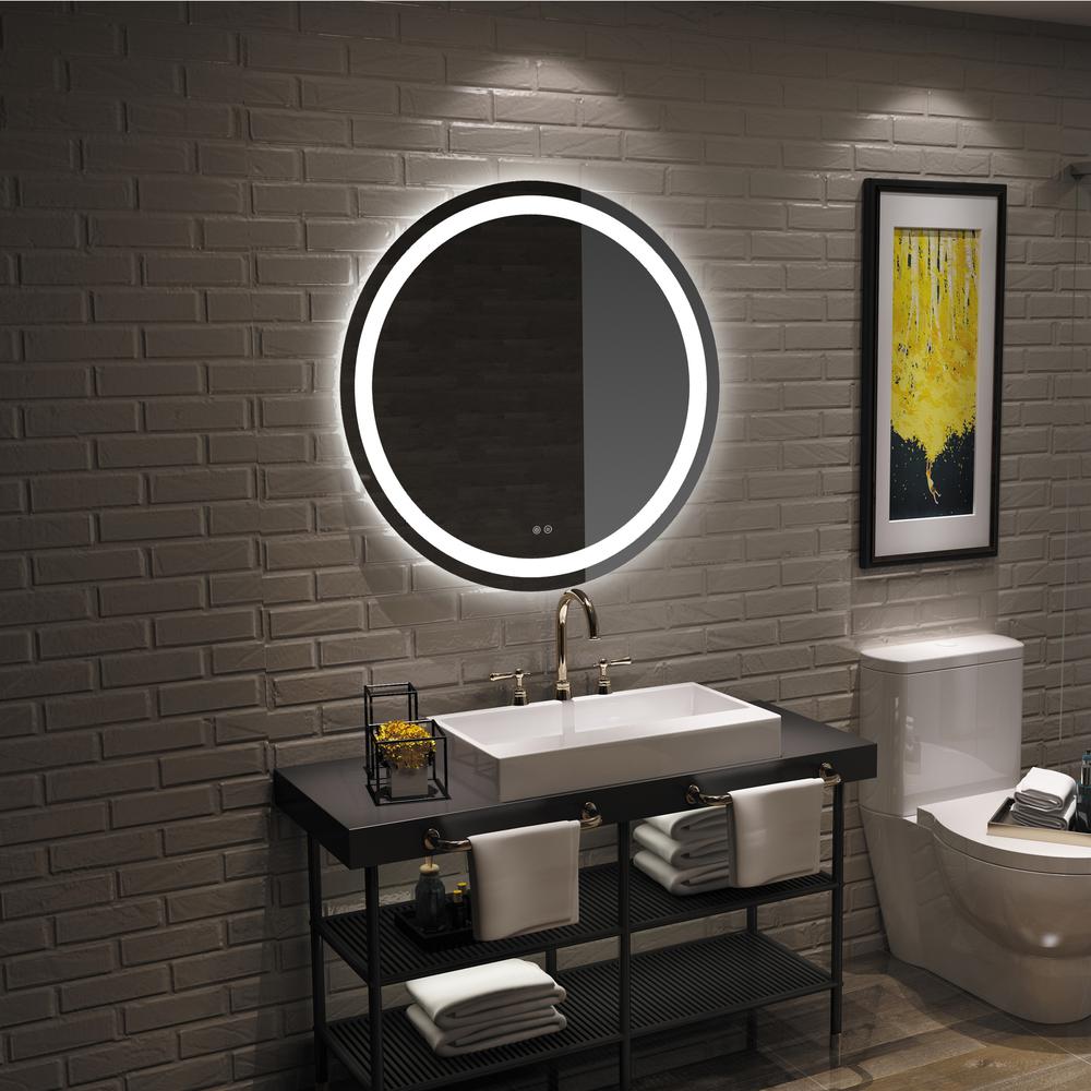 SPECULO Back Lit LED Mirror 6000K Daylight White  28" Wide. Picture 2