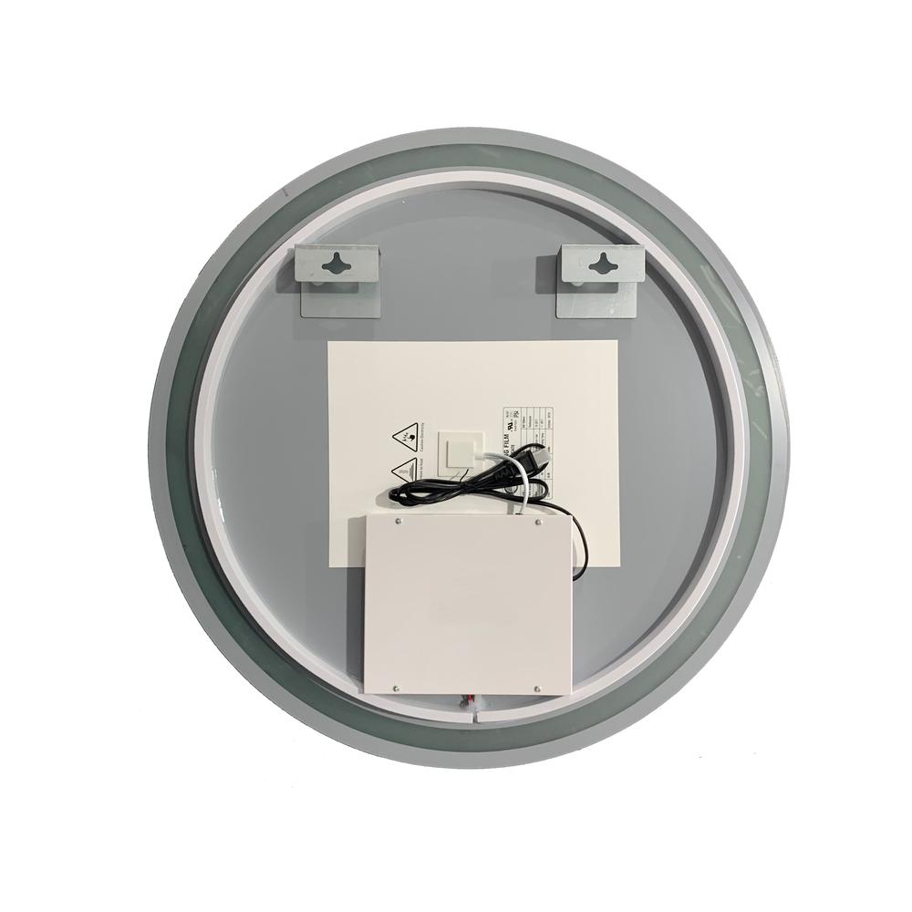 CHLOE Lighting LUMINOSITY Back Lit Round TouchScreen LED Mirror 3 Color Temperatures 3000K-6000K 24" Wide. Picture 12