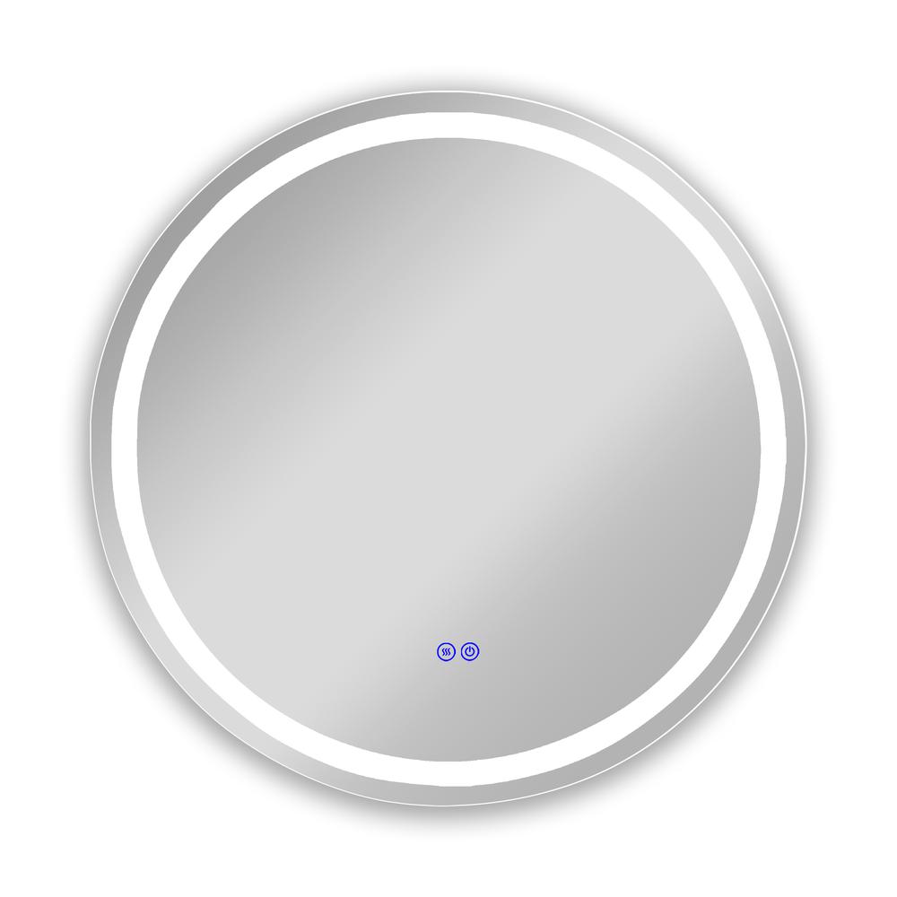 CHLOE Lighting LUMINOSITY Back Lit Round TouchScreen LED Mirror 3 Color Temperatures 3000K-6000K 28" Wide. Picture 2