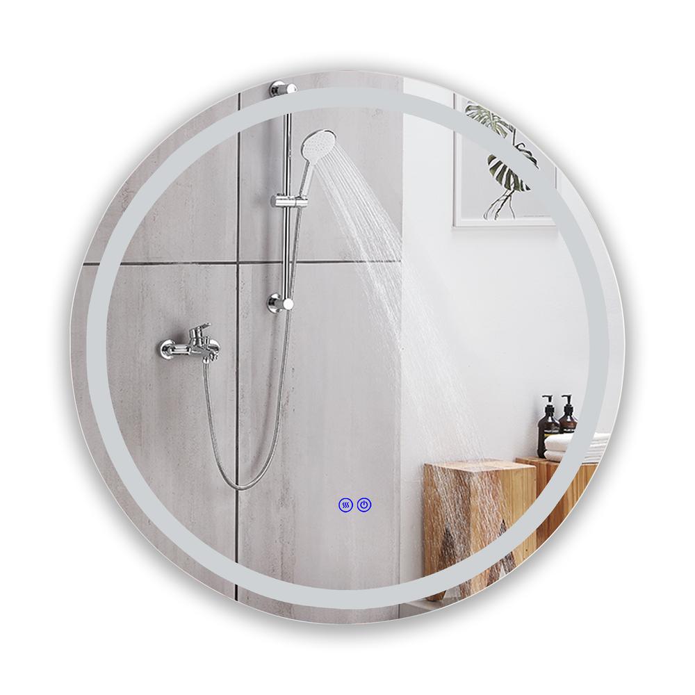CHLOE Lighting LUMINOSITY Back Lit Round TouchScreen LED Mirror 3 Color Temperatures 3000K-6000K 28" Wide. Picture 4