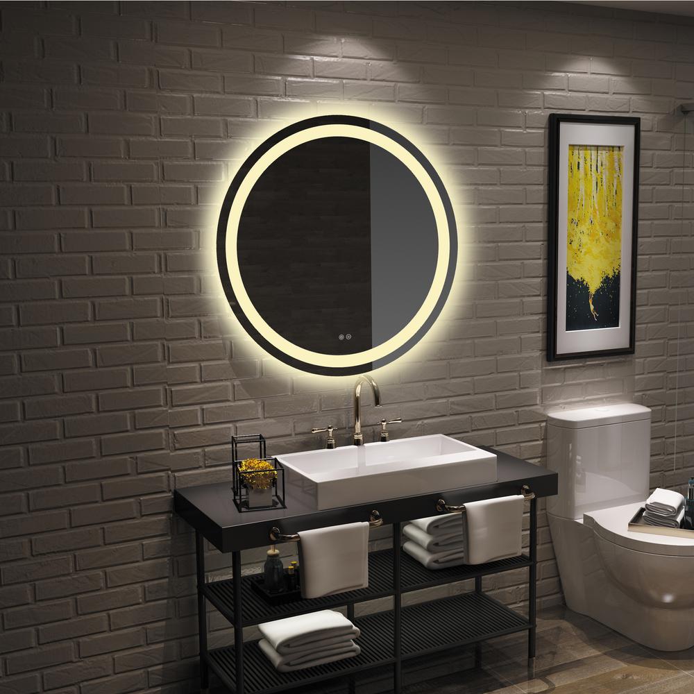 SPECULO Back Lit LED Mirror 4000K Warm White 24" Wide. Picture 2