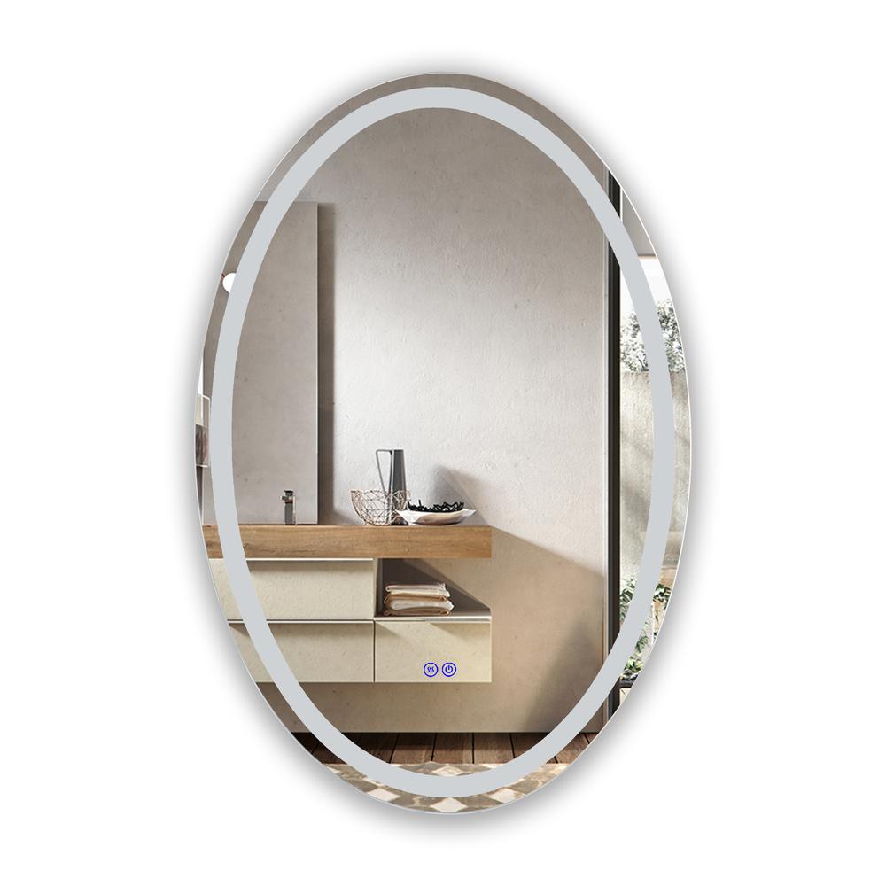 CHLOE Lighting LUMINOSITY Back Lit Oval TouchScreen LED Mirror 3 Color Temperatures 3000K-6000K 32" Height. Picture 4