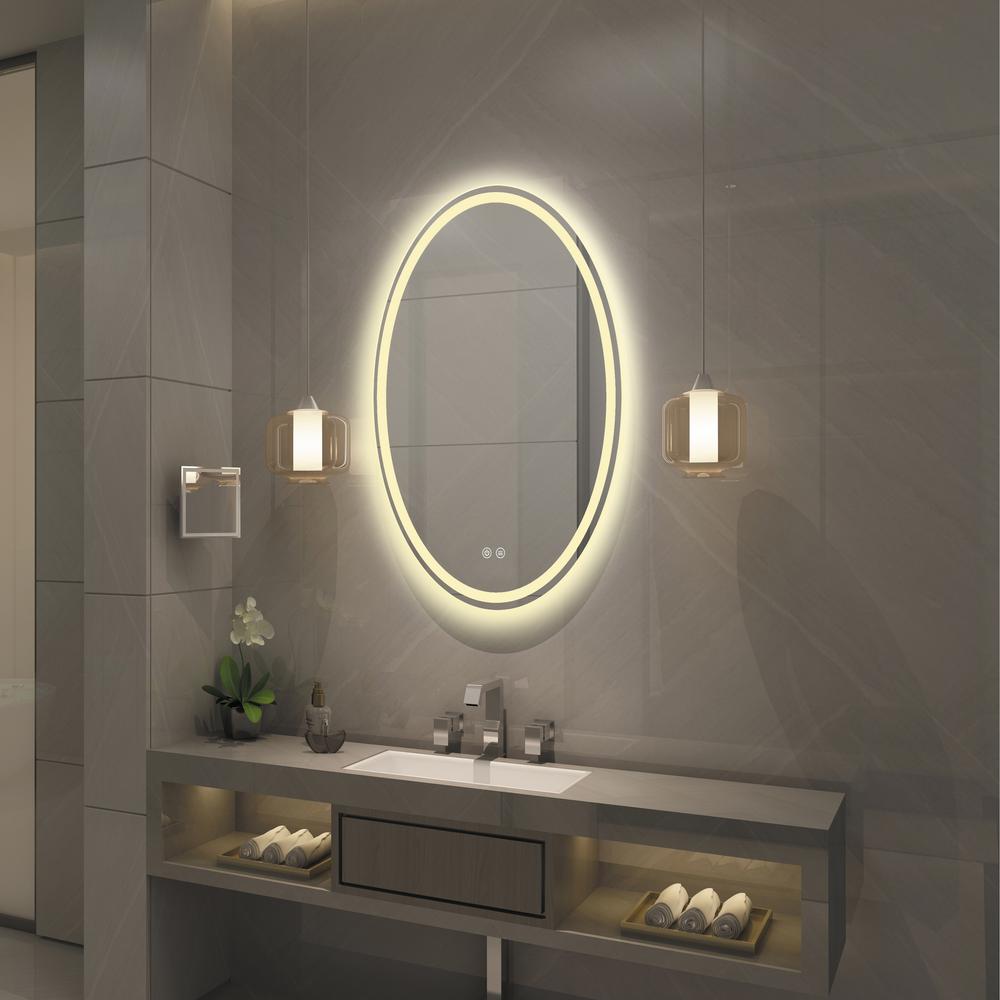 SPECULO Back Lit LED Mirror 4000K Warm White 24" Wide. Picture 2