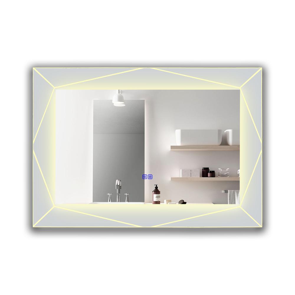 Back Lit Rectangular TouchScreen LED Mirror 3 Color Temperatures 3000K-6000K. Picture 4