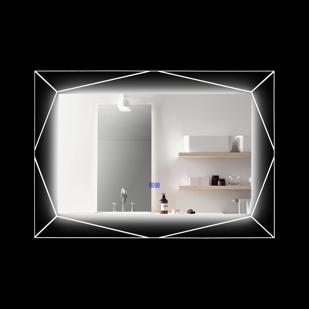 Back Lit Rectangular TouchScreen LED Mirror 3 Color Temperatures 3000K-6000K. Picture 5
